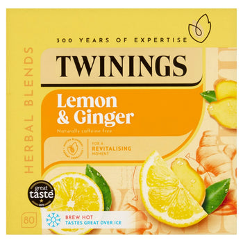 Twinings Lemon & Ginger Tea 80 Sacs de thé