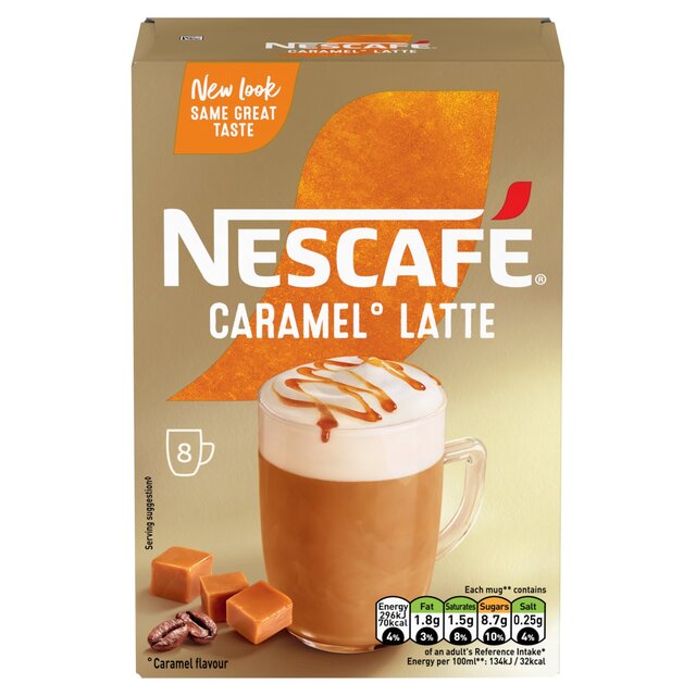 NESCAFE Gold Caramel Latte Café instantáneo 8 x 17g