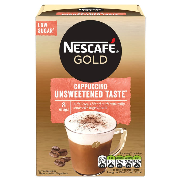 Cappuccino de oro nescafe Café instantáneo sin azúcar 8 bolsas 113.6g