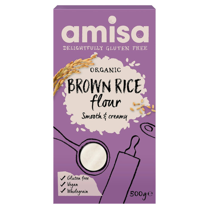 AMISA Orgánica Gluten Floja de arroz marrón libre de 500 g