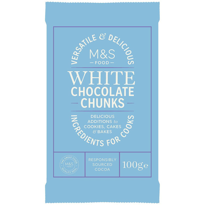 M & S White Chocolate Stücke 100g