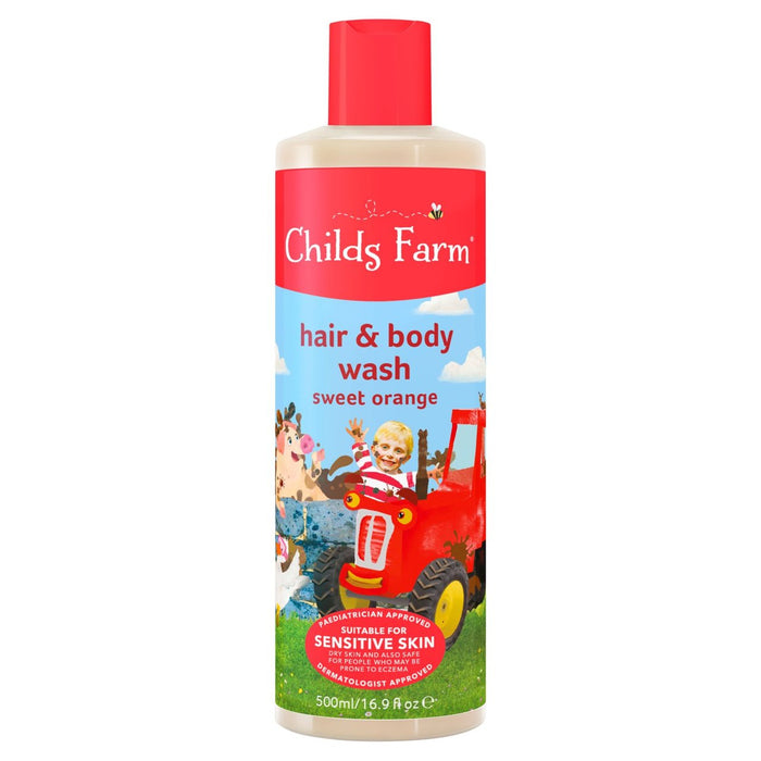 Childs Farm Kids Orgánica de color naranja dulce orgánico Cabello y lavado de cuerpo 500 ml