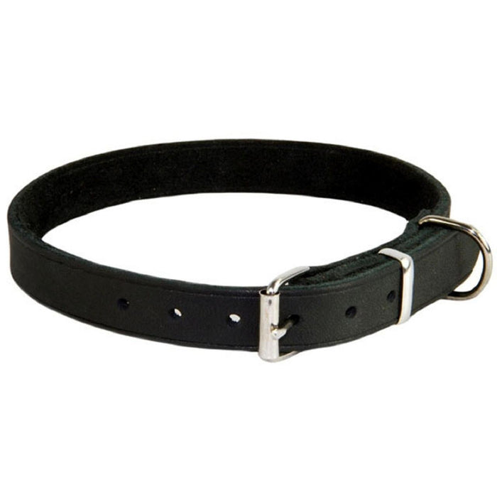 Collar de perros negro de cuero de campo suave de tierra EarthBound extra grande (45-55 cm)