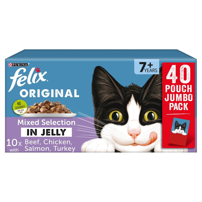 Felix Senior Variety in Jelly Cat Food 40 x 100g