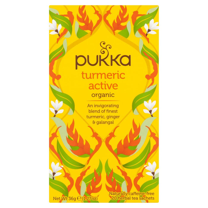 Pukka curcuma actif sachets à base de plantes 20 par paquet
