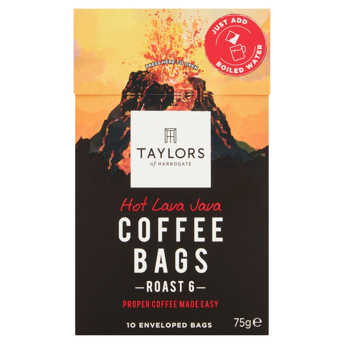Taylors heiße Lava Java -Kaffeetaschen 10 pro Pack
