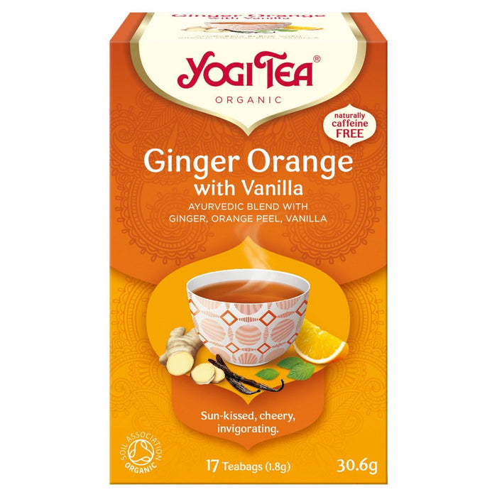 Yogi Tea Organic Ginger Orange con bolsas de té de vainilla 17 por paquete