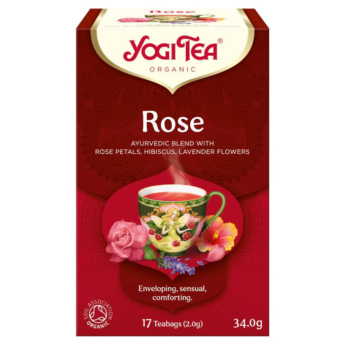 Bolsas de té de rosas orgánicas de té de yogui 17 por paquete