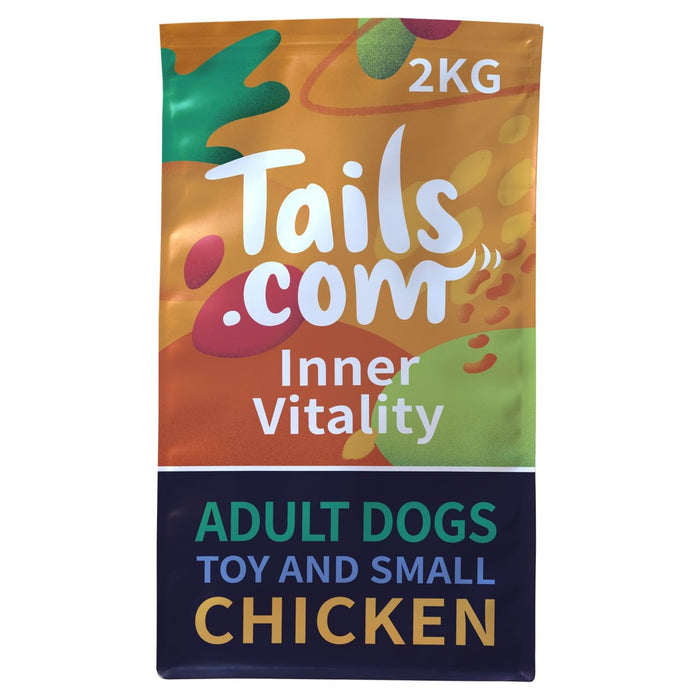 Tails.com innere Vitalitätsspielzeug und kleines Hundefutterhuhn 2 kg für erwachsene Hunde.