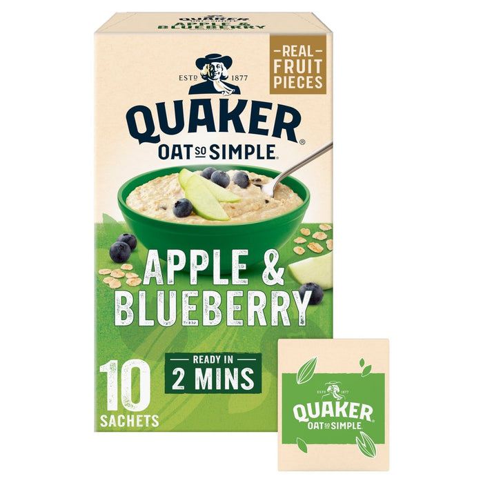 Quaker avena tan simple gachas de manzana y arándanos 10 x 36g